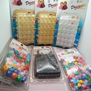 Designer‎ KOKO Hair Beads Assortment Pack 6 New sets Colorful & Clear Hair Beads